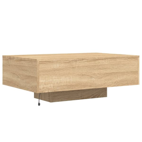 Soffbord med LED sonoma-ek 85x55x31 cm