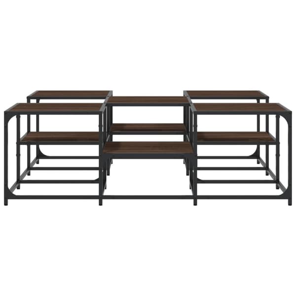 Soffbord brun ek 121x121x40 cm konstruerat trä