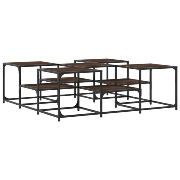 Soffbord brun ek 121x121x40 cm konstruerat trä