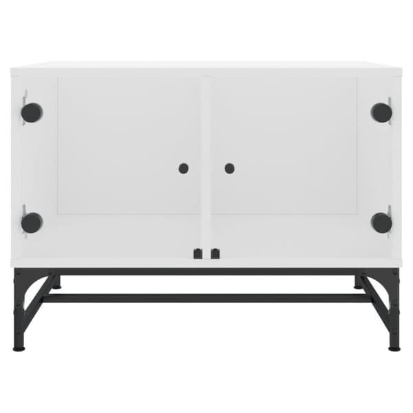 vidaXL Soffbord med glasdörrar vit 68,5x50x50 cm