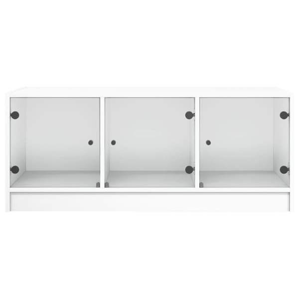vidaXL Soffbord med glasdörrar vit 102x50x42 cm
