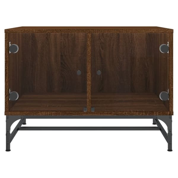 vidaXL sofabord med glaslåger 68,5x50x50 cm brun egetræsfarve
