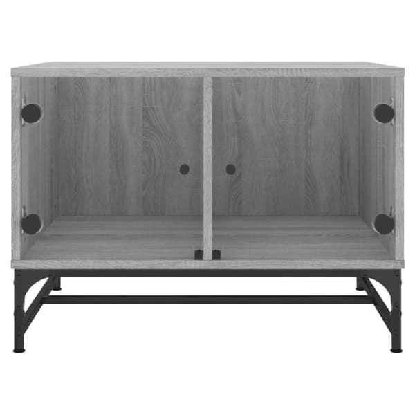 vidaXL sofabord med glaslåger 68,5x50x50 cm grå sonoma-eg