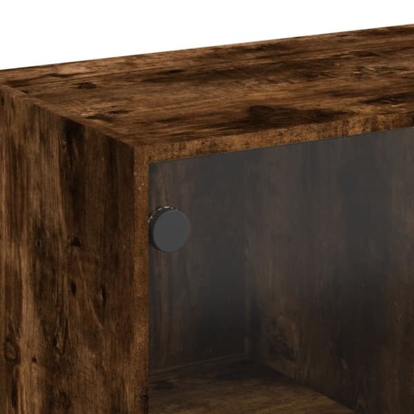 vidaXL sofabord med glaslåger 102x50x42 cm røget egetræsfarve