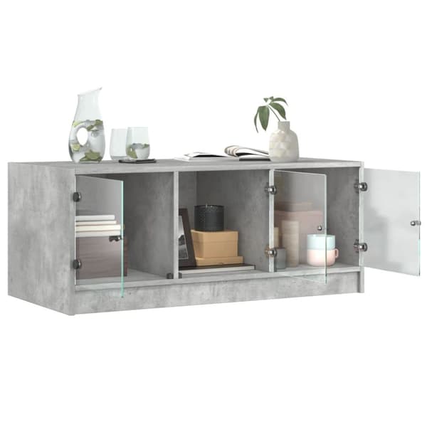 vidaXL sofabord med glaslåger 102x50x42 cm betongrå