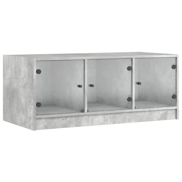vidaXL sofabord med glaslåger 102x50x42 cm betongrå