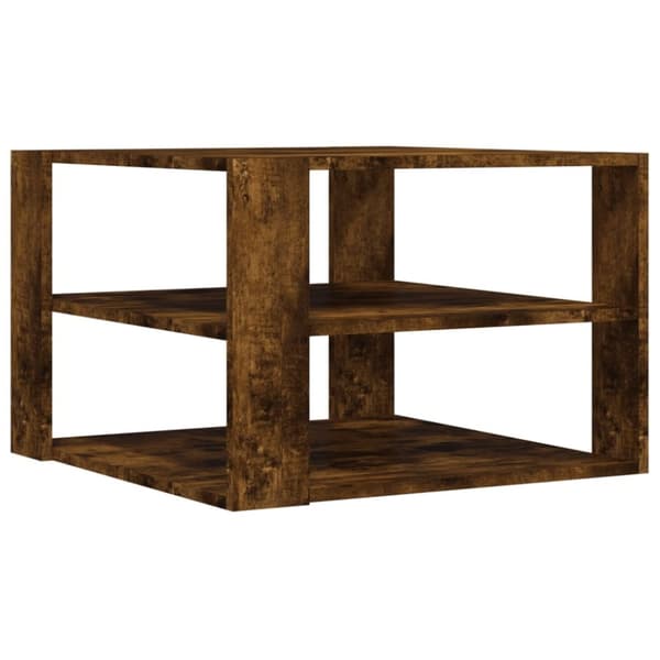 vidaXL Soffbord rökfärgad ek 59,5x59,5x40 cm konstruerat trä