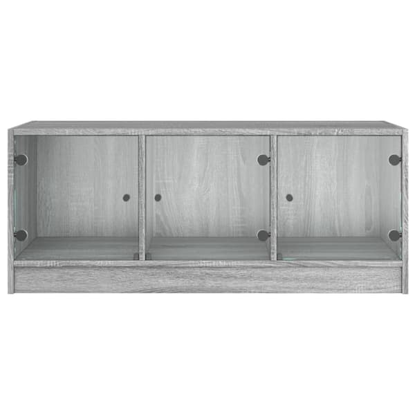 vidaXL Salongbord med glassdører grå sonoma 102x50x42 cm