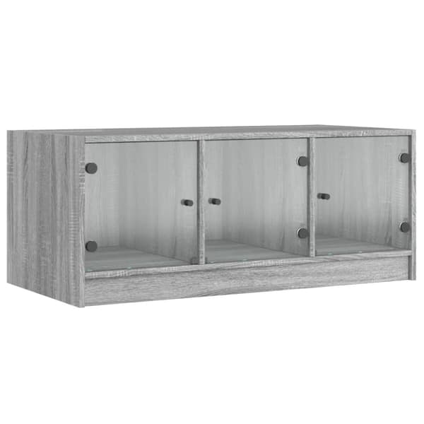 vidaXL Salongbord med glassdører grå sonoma 102x50x42 cm