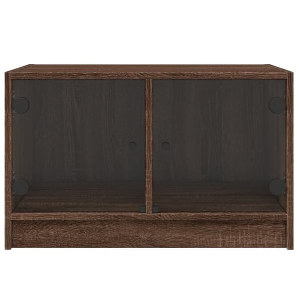 vidaXL sofabord med glaslåger 68x50x42 cm brun egetræsfarve