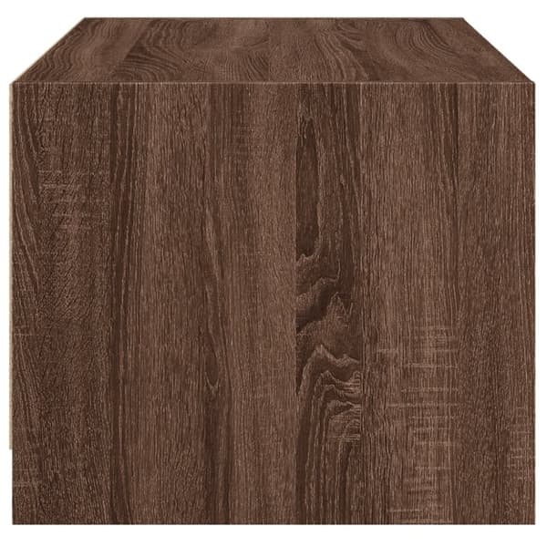 vidaXL sofabord med glaslåger 68x50x42 cm brun egetræsfarve