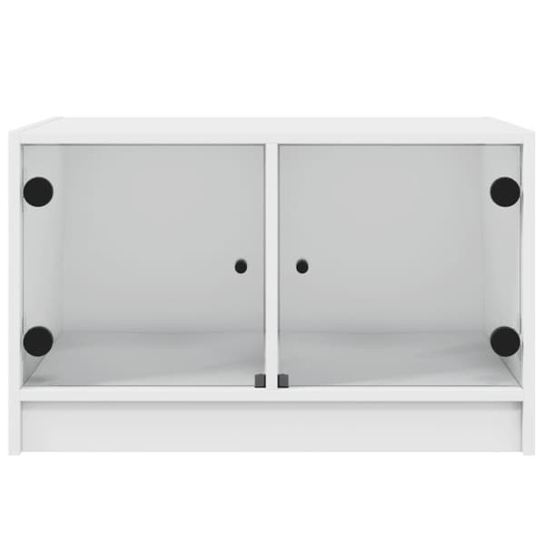 vidaXL Salongbord med glassdører hvit 68x50x42 cm