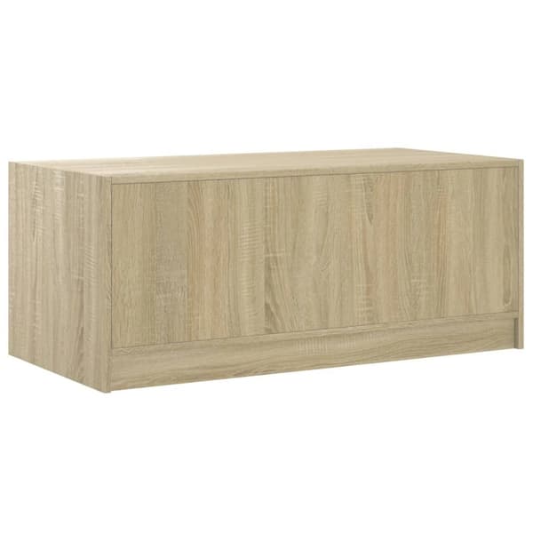 vidaXL Soffbord med glasdörrar sonoma-ek 102x50x42 cm