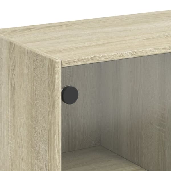 vidaXL Soffbord med glasdörrar sonoma-ek 102x50x42 cm