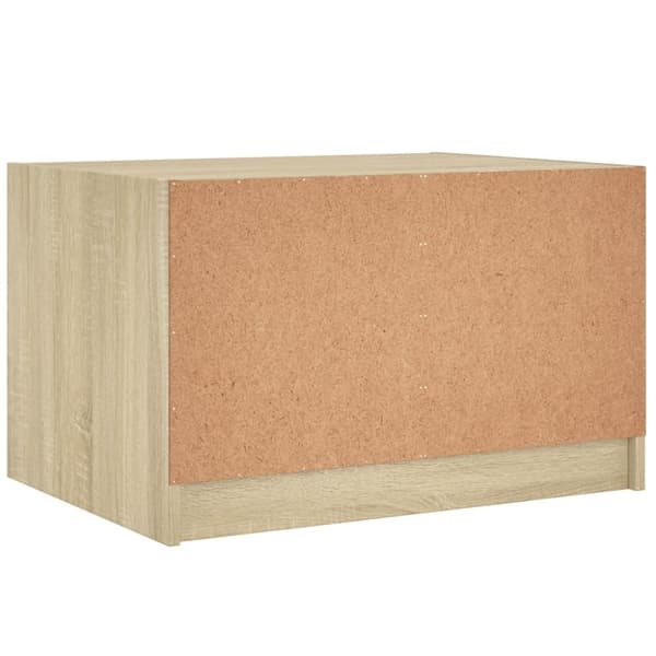 vidaXL Soffbord med glasdörrar sonoma-ek 68x50x42 cm