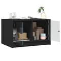 Miniatyrbilde 4 av 11: vidaXL Salongbord med glassdører svart 68x50x42 cm
