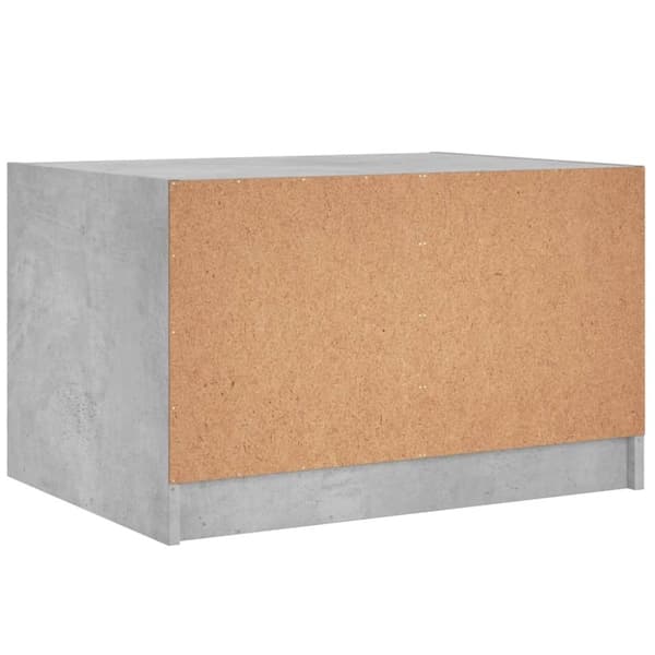 vidaXL Soffbord med glasdörrar betonggrå 68x50x42 cm