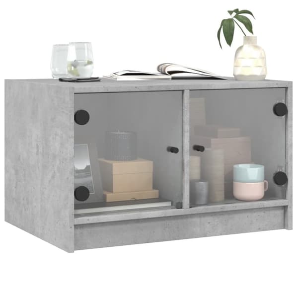 vidaXL sofabord med glaslåger 68x50x42 cm betongrå