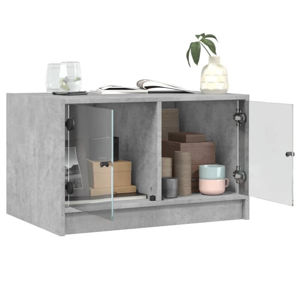 vidaXL sofabord med glaslåger 68x50x42 cm betongrå