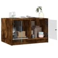 Miniatyrbilde 4 av 11: vidaXL Salongbord med glassdører røkt eik 68x50x42 cm