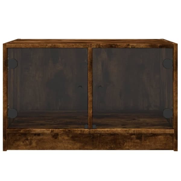 vidaXL Salongbord med glassdører røkt eik 68x50x42 cm