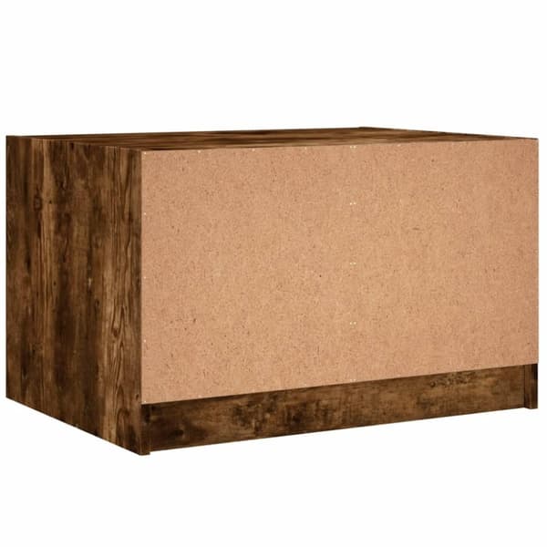 vidaXL Salongbord med glassdører røkt eik 68x50x42 cm