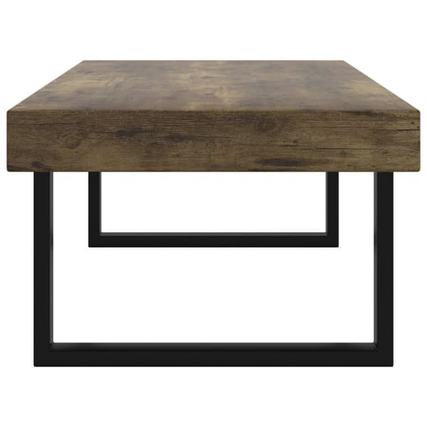 Sohvapöytä tummanruskea ja musta 120x60x40 cm MDF ja rauta
