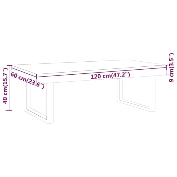 Sohvapöytä tummanruskea ja musta 120x60x40 cm MDF ja rauta