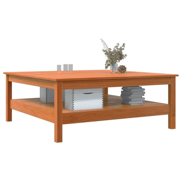 vidaXL Soffbord vaxbrun 100x100x40 cm massiv furu