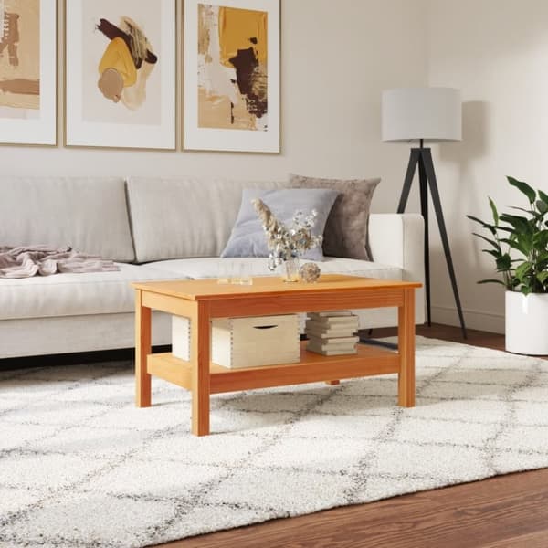 vidaXL sofabord 80x50x40 cm massivt fyrretræ gyldenbrun