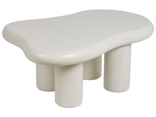 Sofabord Hvit MDF PVC 100 x 70 x 40 cm Oval form Moderne design Minimalistisk stil Stue Salongbord