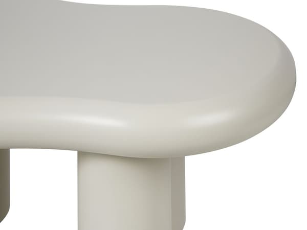 Sofabord Hvit MDF PVC 100 x 70 x 40 cm Oval form Moderne design Minimalistisk stil Stue Salongbord