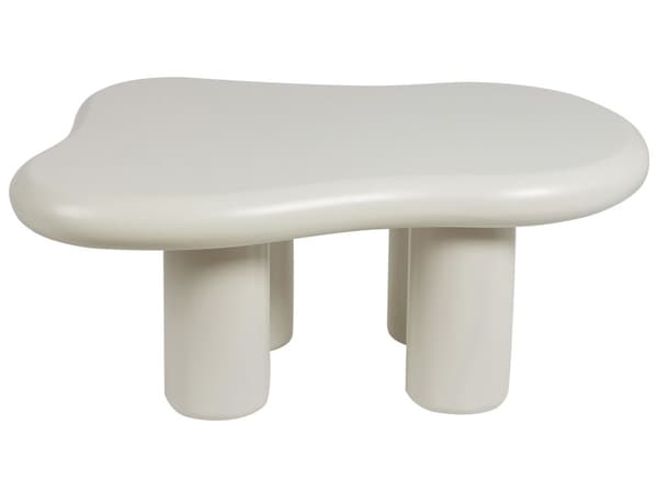 Sofabord Hvit MDF PVC 100 x 70 x 40 cm Oval form Moderne design Minimalistisk stil Stue Salongbord