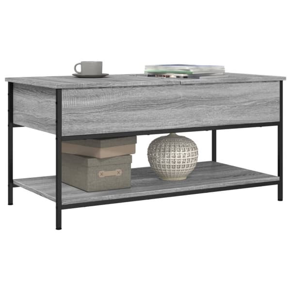 vidaXL Soffbord grå sonoma 100x50x50 cm konstruerat trä och metall