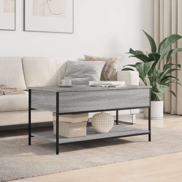 vidaXL sofabord 100x50x50 cm konstrueret træ og metal grå sonoma-eg