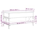 Miniatyrbillede 10 af 11: vidaXL sofabord 100x50x50 cm konstrueret træ og metal sort