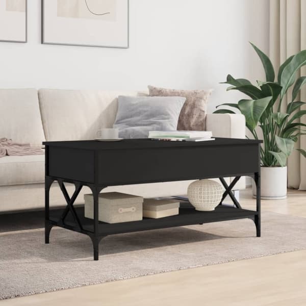 vidaXL sofabord 100x50x50 cm konstrueret træ og metal sort