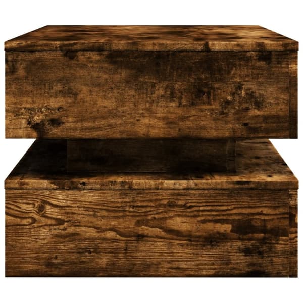 vidaXL Sohvapöytä LED-valoilla savutammi 90x50x40 cm