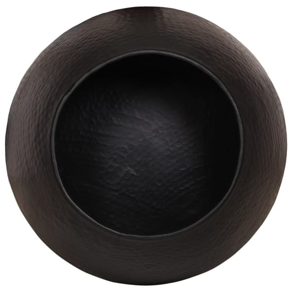 vidaXL Soffbord hamrad aluminium Ø 50x30 cm svart