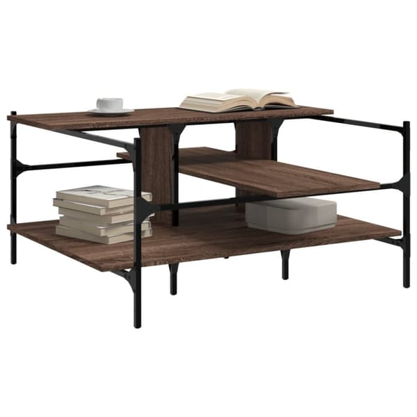 vidaXL Salongbord brun eik 100x100x48,5 cm konstruert tre