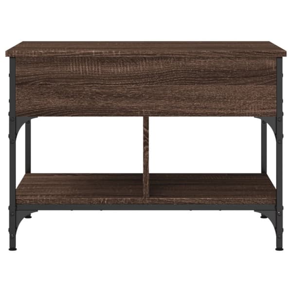 vidaXL sofabord 70x50x50 cm konstrueret træ og metal brunt eg