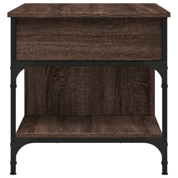 vidaXL sofabord 70x50x50 cm konstrueret træ og metal brunt eg