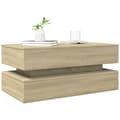 Miniatyrbilde 6 av 11: vidaXL Salongbord med LED-lys sonoma eik 90x50x40 cm