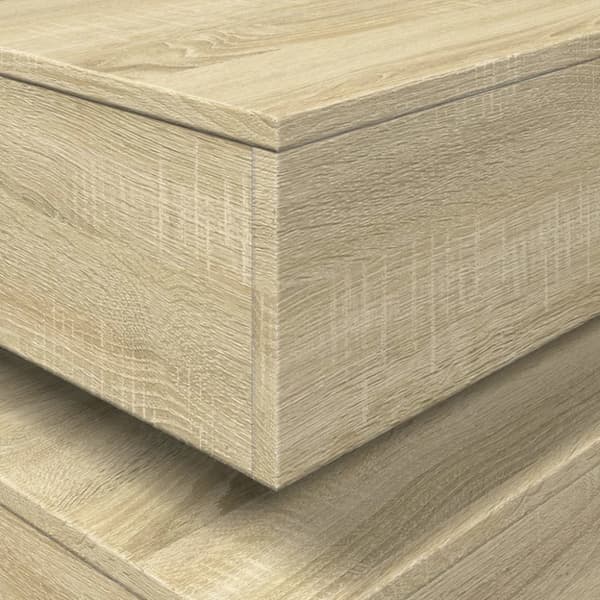 vidaXL Salongbord med LED-lys sonoma eik 90x50x40 cm