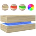 Miniatyrbilde 2 av 11: vidaXL Salongbord med LED-lys sonoma eik 90x50x40 cm