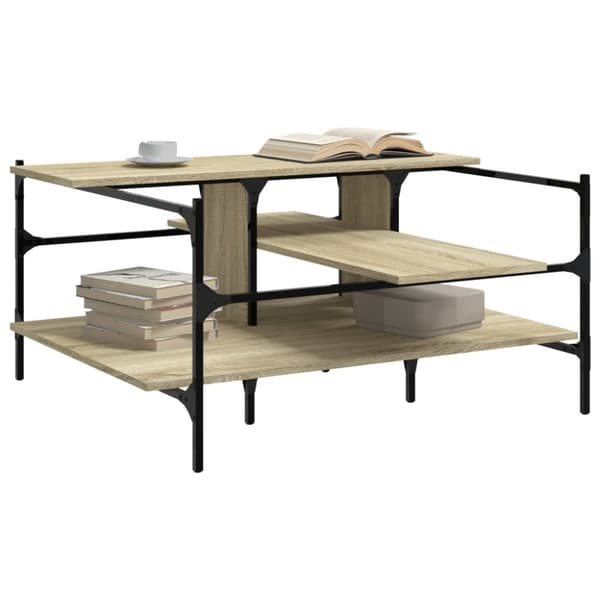 vidaXL Sohvapöytä Sonoma-tammi 100x100x48,5 cm tekninen puu