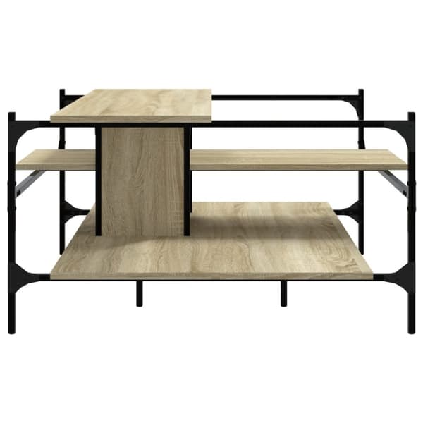vidaXL Sohvapöytä Sonoma-tammi 100x100x48,5 cm tekninen puu