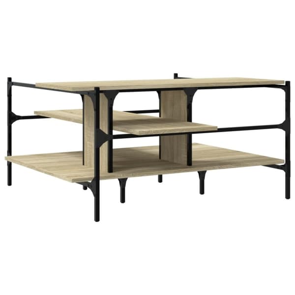 vidaXL Sohvapöytä Sonoma-tammi 100x100x48,5 cm tekninen puu