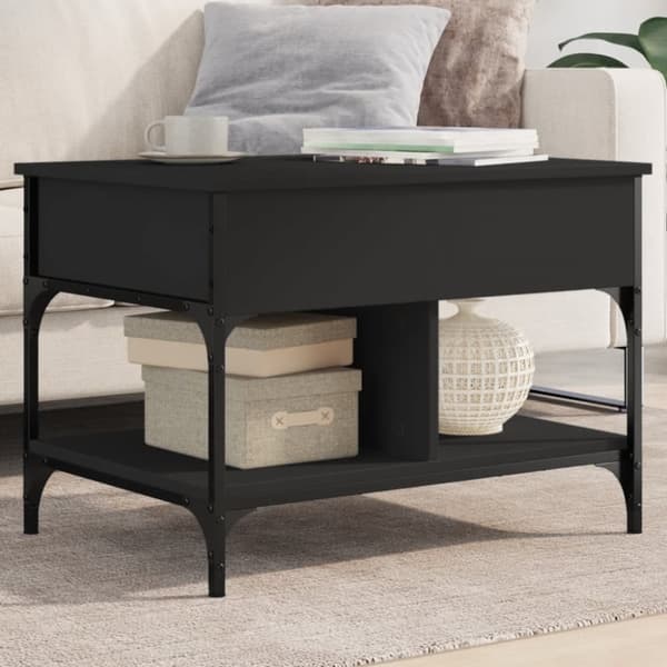 vidaXL sofabord 70x50x50 cm konstrueret træ sort