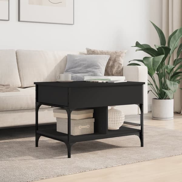 vidaXL sofabord 70x50x50 cm konstrueret træ sort